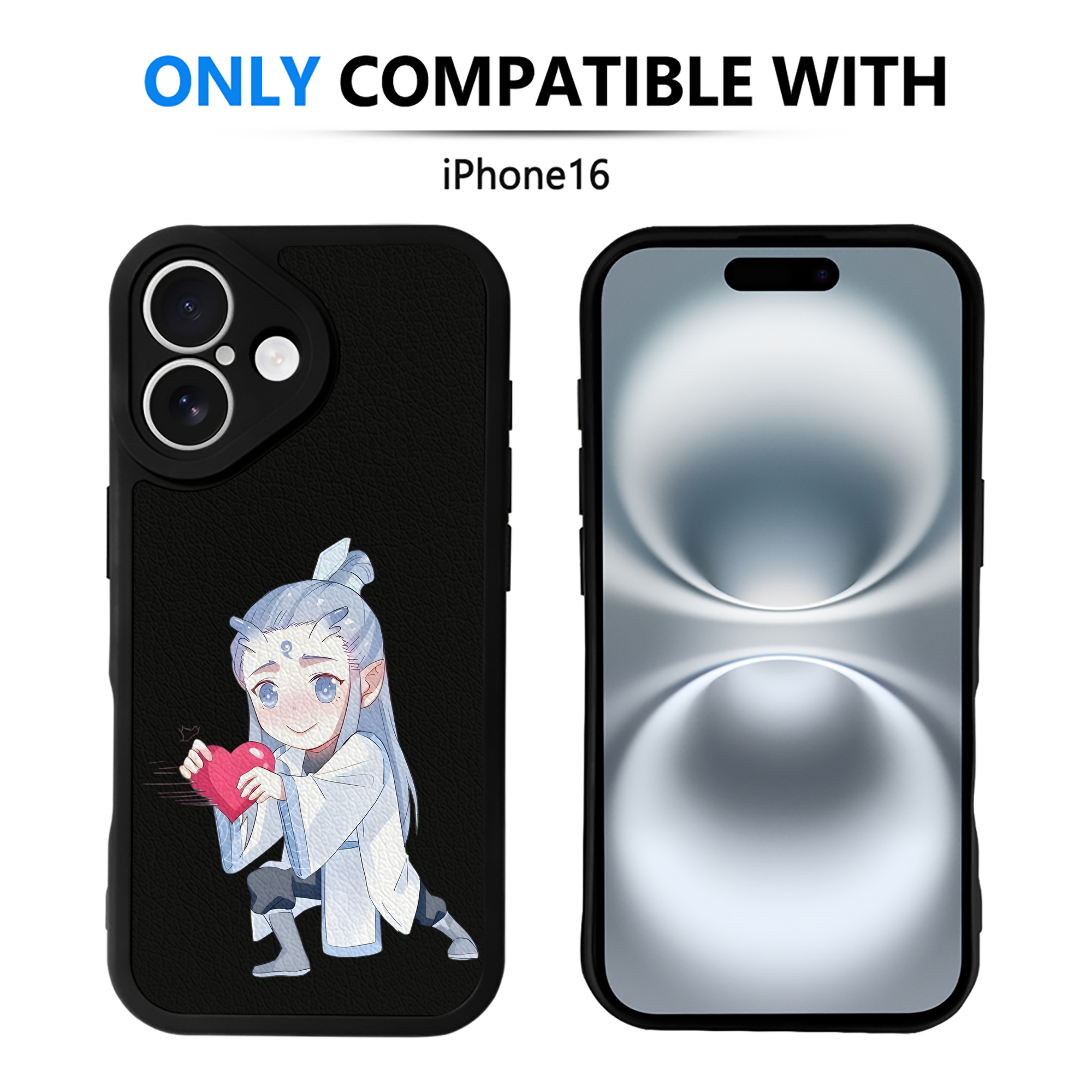 （画像用） Ne Zha 2 ナタ 魔童の大暴れ 【iPhone 16シリーズ対応】シリコンスマホケース（レザー調） 材質：シリコン